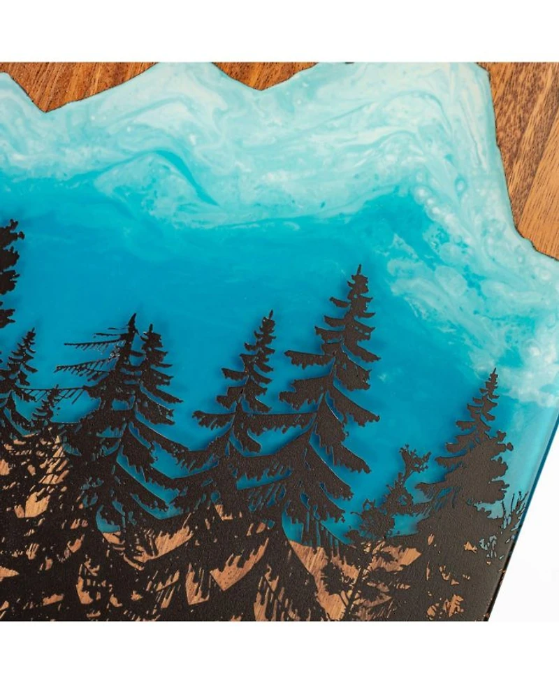1ft x 2ft River Epoxy Resin with Live Edge Acacia Pathfinder ART Cornhole Board Sets