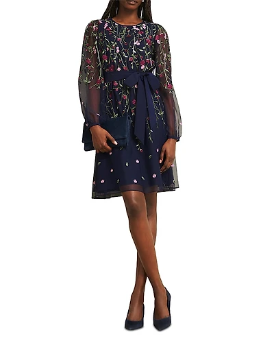 Hobbs London Petite Emmy Embroidered Dress