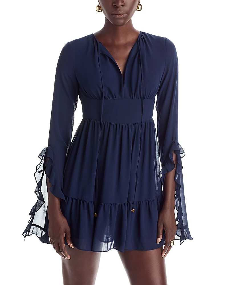 Michael Kors Ruffle Sleeve Mini Dress
