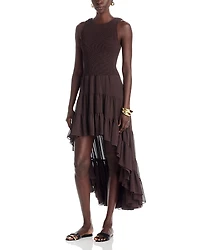 Michael Kors Smocked High Low Dress