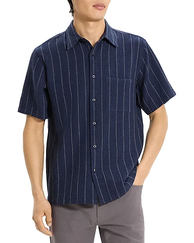 Theory Noll Striped Short Sleeve Shirt