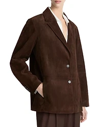 Suede Two Button Blazer