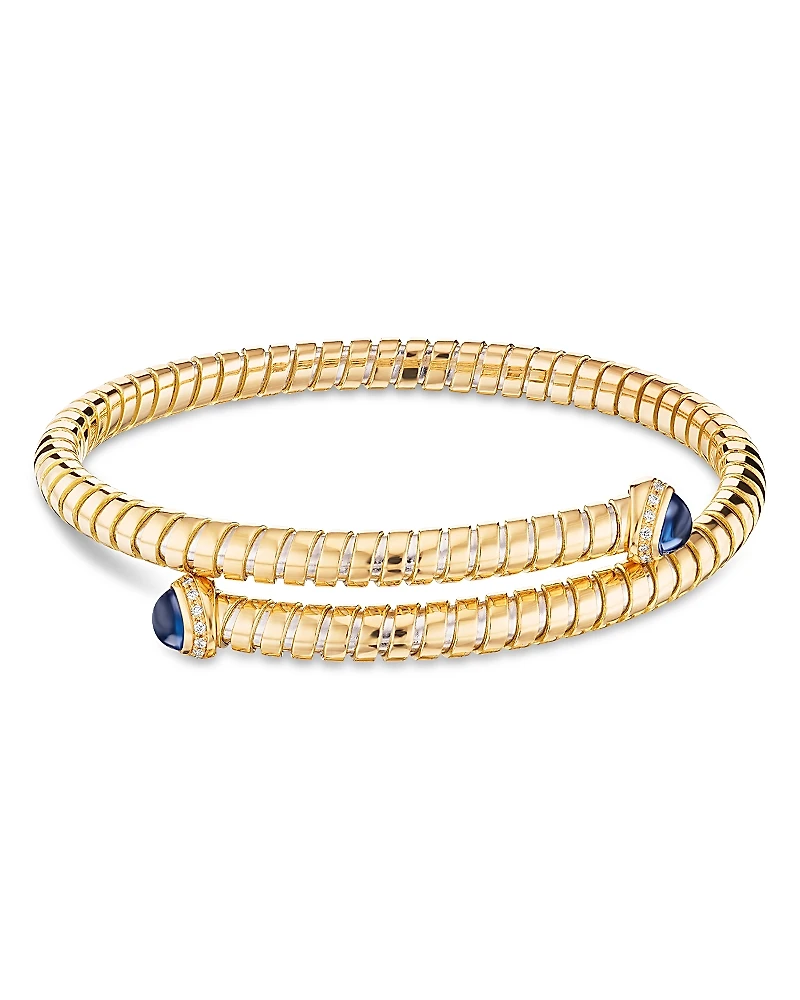 Marina B Trisolina Diamond & Sapphire Bypass Bangle