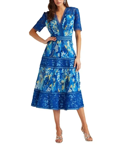Elu Floral Print Midi Dress