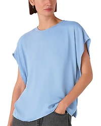 Whistles Short Sleeve Crepe Shell Top