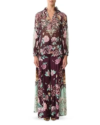 Camilla Floral Print Silk Blouse