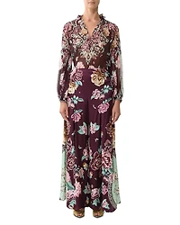 Camilla Silk Floral Lace Up Pants