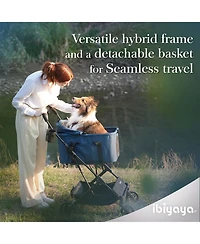 Essential Travois Tri Fold Pet Travel System XL with Detachable Carrier Pet Stroller