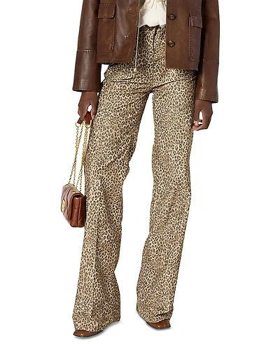 Gerard Darel Anna Leopard Flared Pants