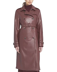 Elle Collection Faux Leather Trench Coat