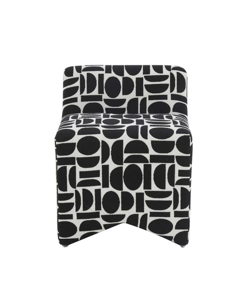 Pippa Geometric Jacquard Weave Stool in Merlot