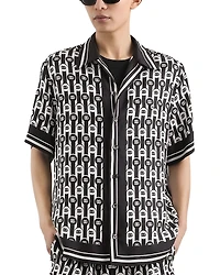 Dolce & Gabbana Short Sleeve Printed Silk Shirt
