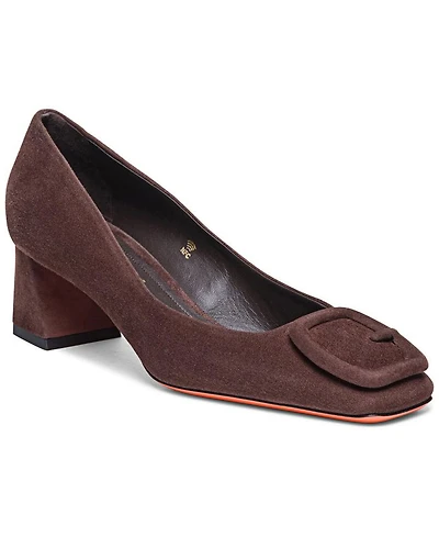 Women's Suede Low-Heel Pump