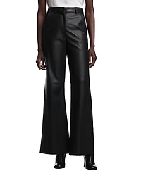 Emporio Armani Leather Flare Leg Pants