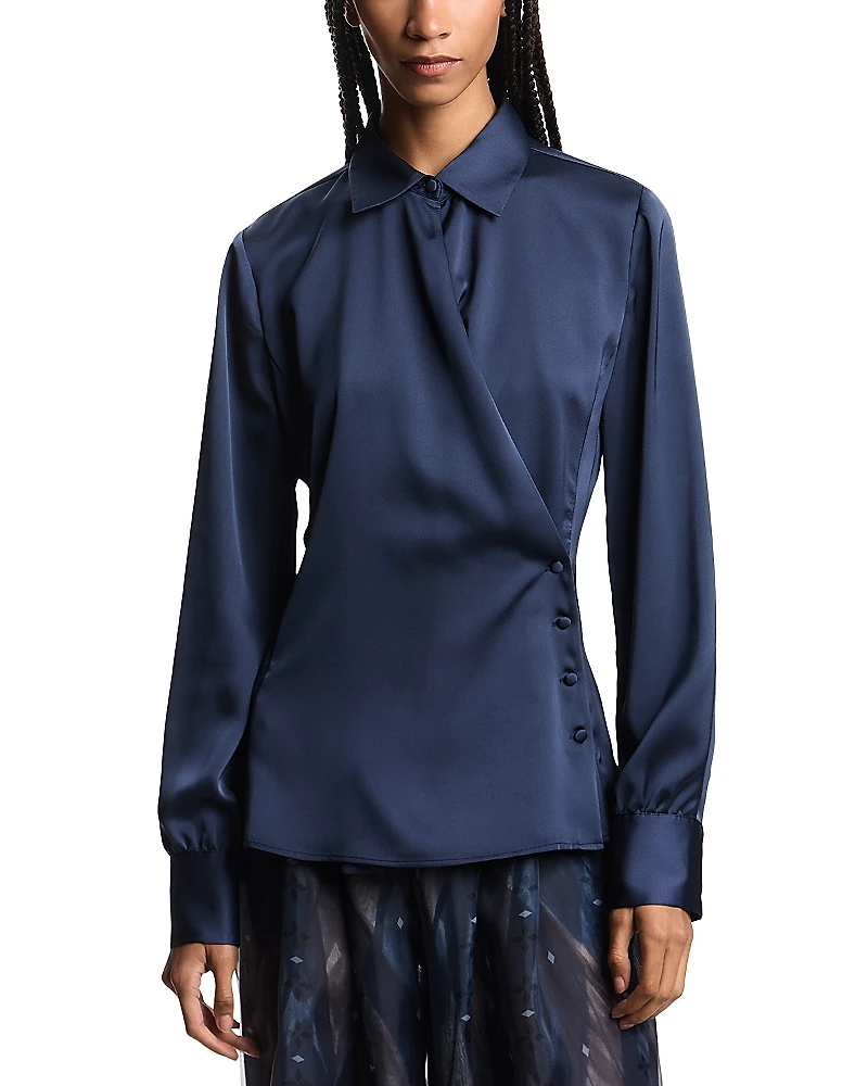 Emporio Armani Satin Wrap Shirt