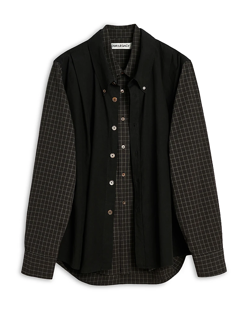 Our Legacy Vest-Layered Button-Down Shirt