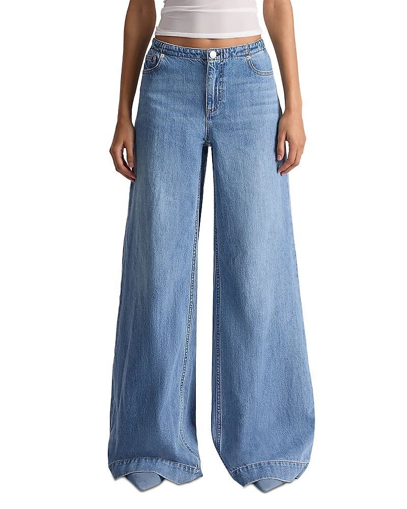 Alice and Olivia Slay Low Rise Wide Leg Jeans