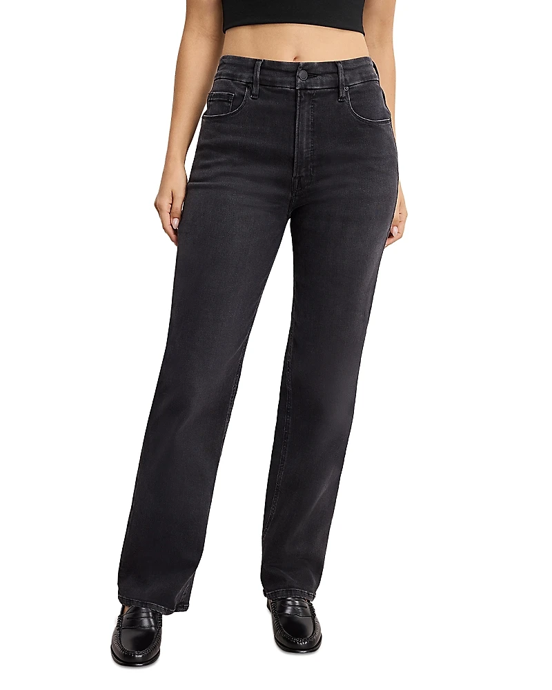 Good American Soft Tech True Straight Jeans