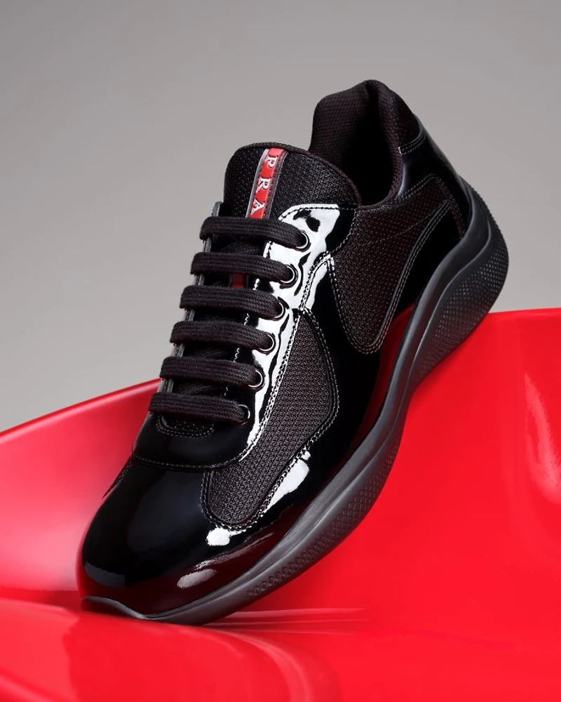 Men's Patent Leather and Technical Fabric America's Cup Sneakers