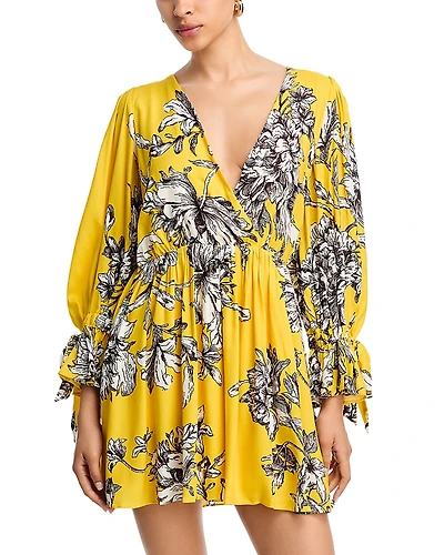 Alice and Olivia Clarissa Deep V Mini Dress