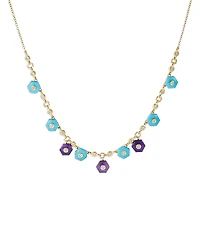 Miseno Jewelry 18K Yellow Gold Baia Necklace with Diamonds, Lapis & Turquoise