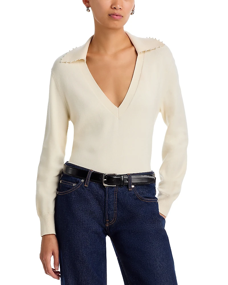 French Connection Sloane Embellished Collar Sweater