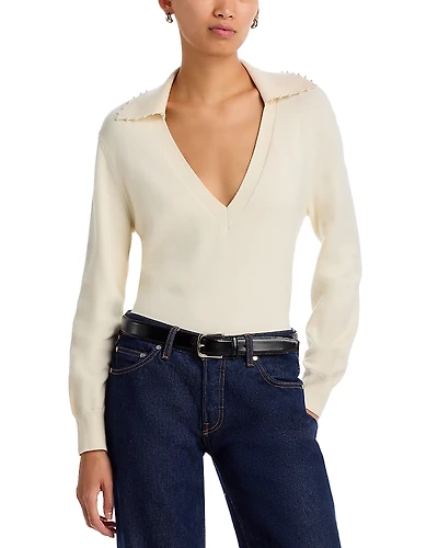 French Connection Sloane Embellished Collar Sweater