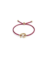 UNOde50 Mauve Cord Pearl Bracelet