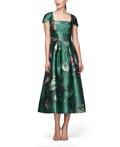Kay Unger Tierney Tea Length Dress