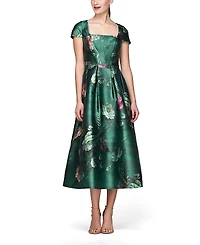 Kay Unger Tierney Tea Length Dress