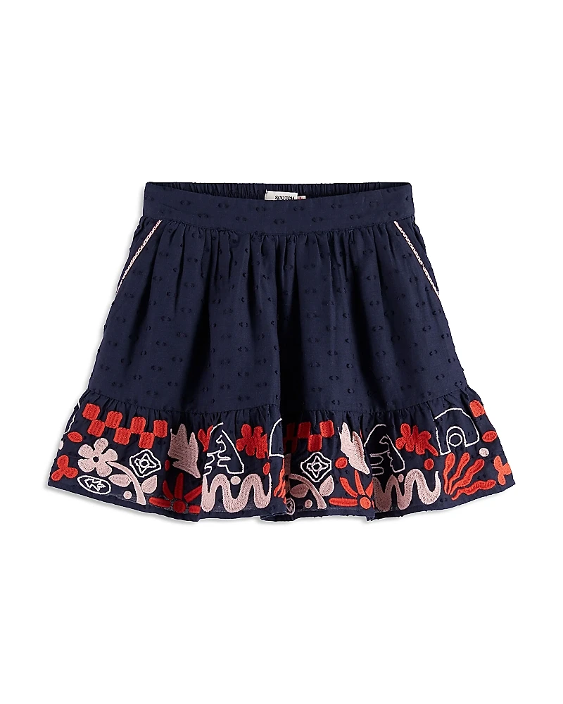 Scotch & Soda Girls' Clip Jacquard Embroidered Skirt - Little Kid, Big Kid