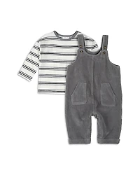 Firsts by petit lem Boys' Striped Top & Corduroy Overall Set - Baby