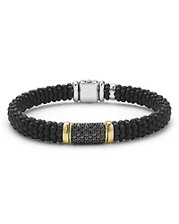 Lagos Two-Tone Matte Black Ceramic Diamond Bracelet