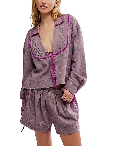 Free People Close to Home Flannel Pajama Set