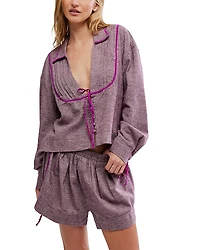 Free People Close to Home Flannel Pajama Set