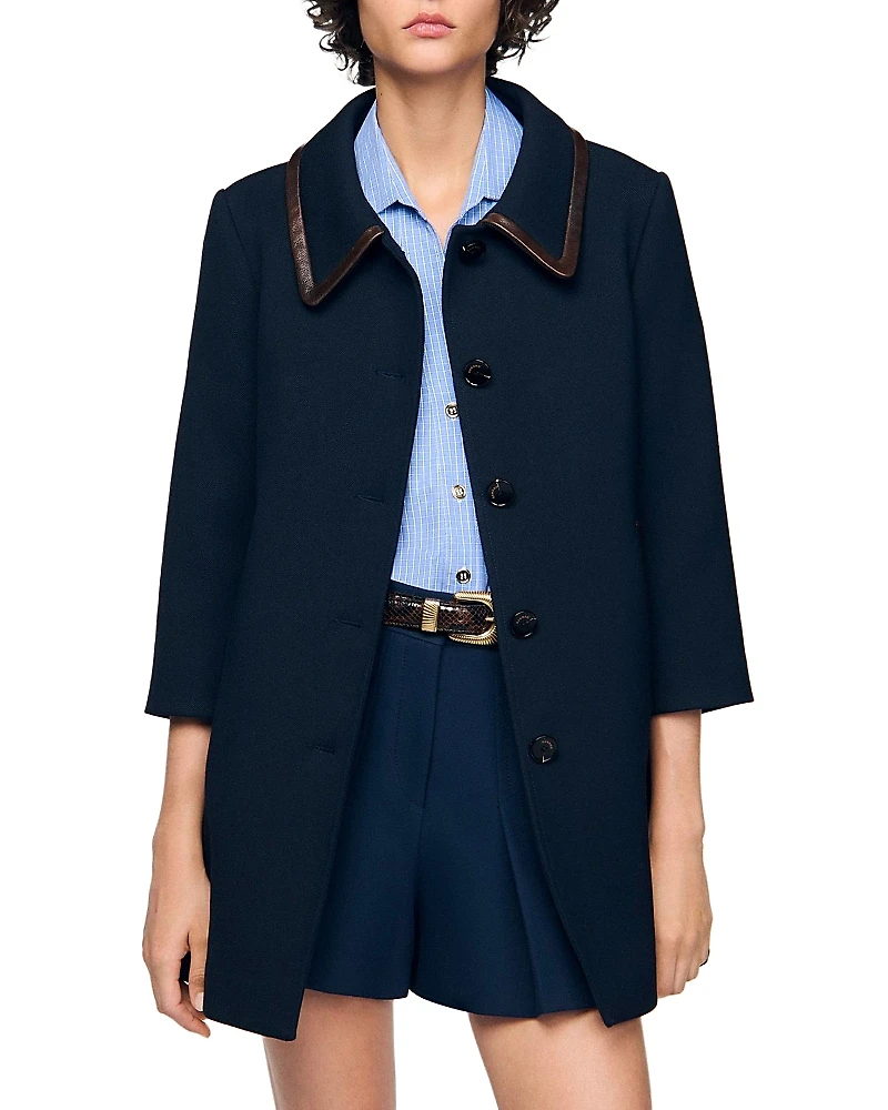 Sandro Leather Trim Jacket