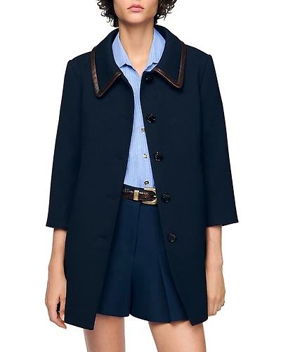 Sandro Leather Trim Jacket