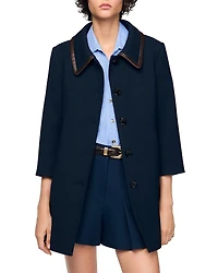 Sandro Leather Trim Jacket