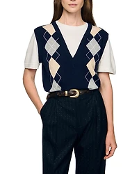 Sandro Layered Look Sweater Vest Top