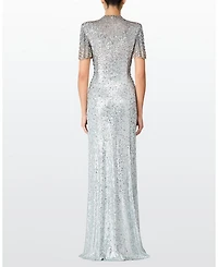 Jourdain Sequin-Embellished Gown