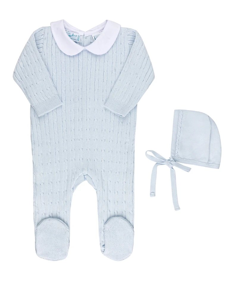Feltman Brothers Boys' Peter Pan Cable Knit Romper - Baby