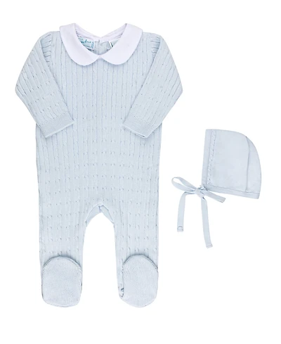Feltman Brothers Boys' Peter Pan Cable Knit Romper - Baby