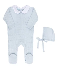 Feltman Brothers Boys' Peter Pan Cable Knit Romper - Baby