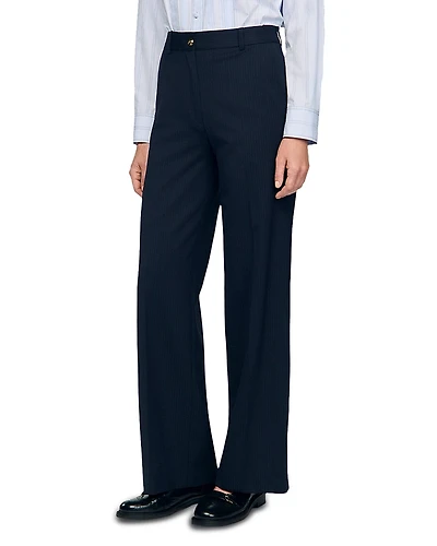 Sandro Chalk Striped Trousers