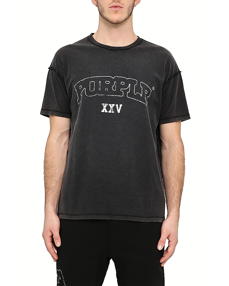 Purple Brand Textured Inside Out Logo Tee