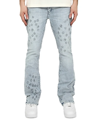 Purple Brand Flare Mono Embossed Jeans