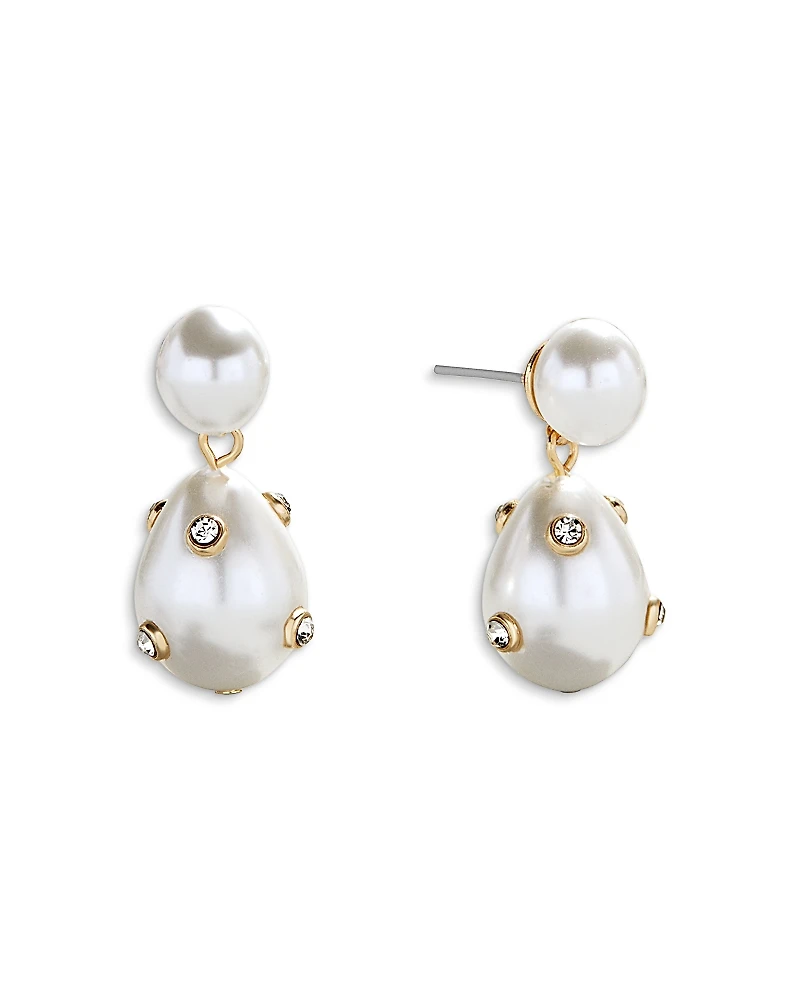 Baublebar Inessa Pave & Imitation Pearl Drop Earrings