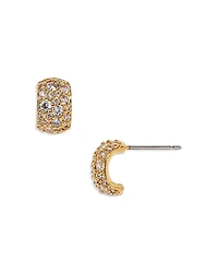 Nadri Crushed Pave Yellow Gold Plated Stud Earrings, 0.4L