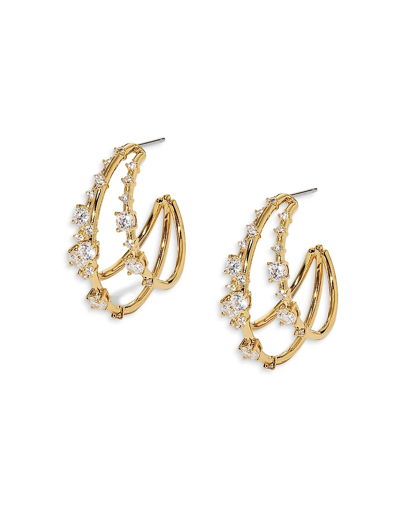 Nadri Everleigh Cubic Zirconia Split C Hoop Earrings