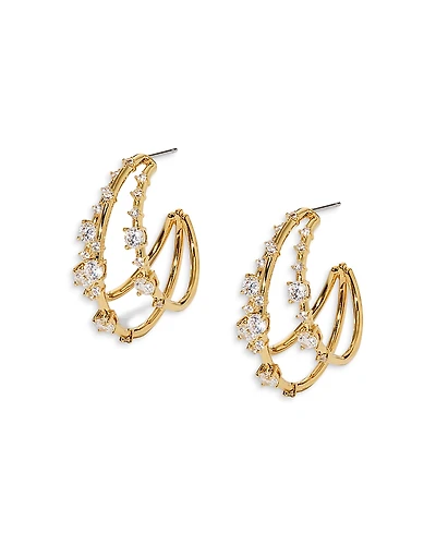 Nadri Everleigh Cubic Zirconia Split C Hoop Earrings